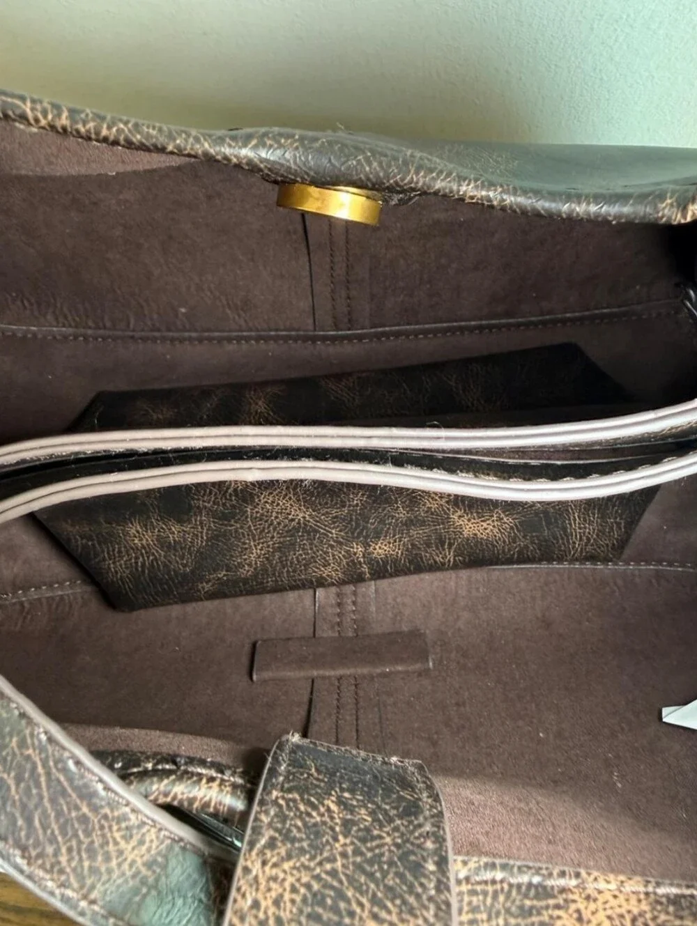 Steve Madden Brown Distressed Leather Tote Bag